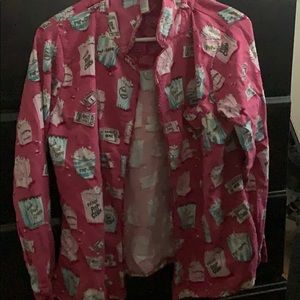 Pj button up movie theatre themed